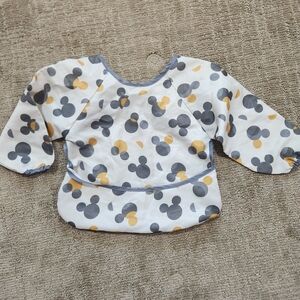 Baby Mickey Mouse Bib - White, Gray, Yellow